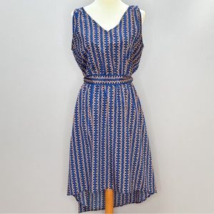 Anthropologie MAEVE blue and brown sleeveless dress, S.